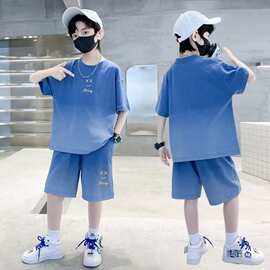 男童夏装套装2026新款儿童短袖夏季帅气网红炸街夏款两件套衣服潮