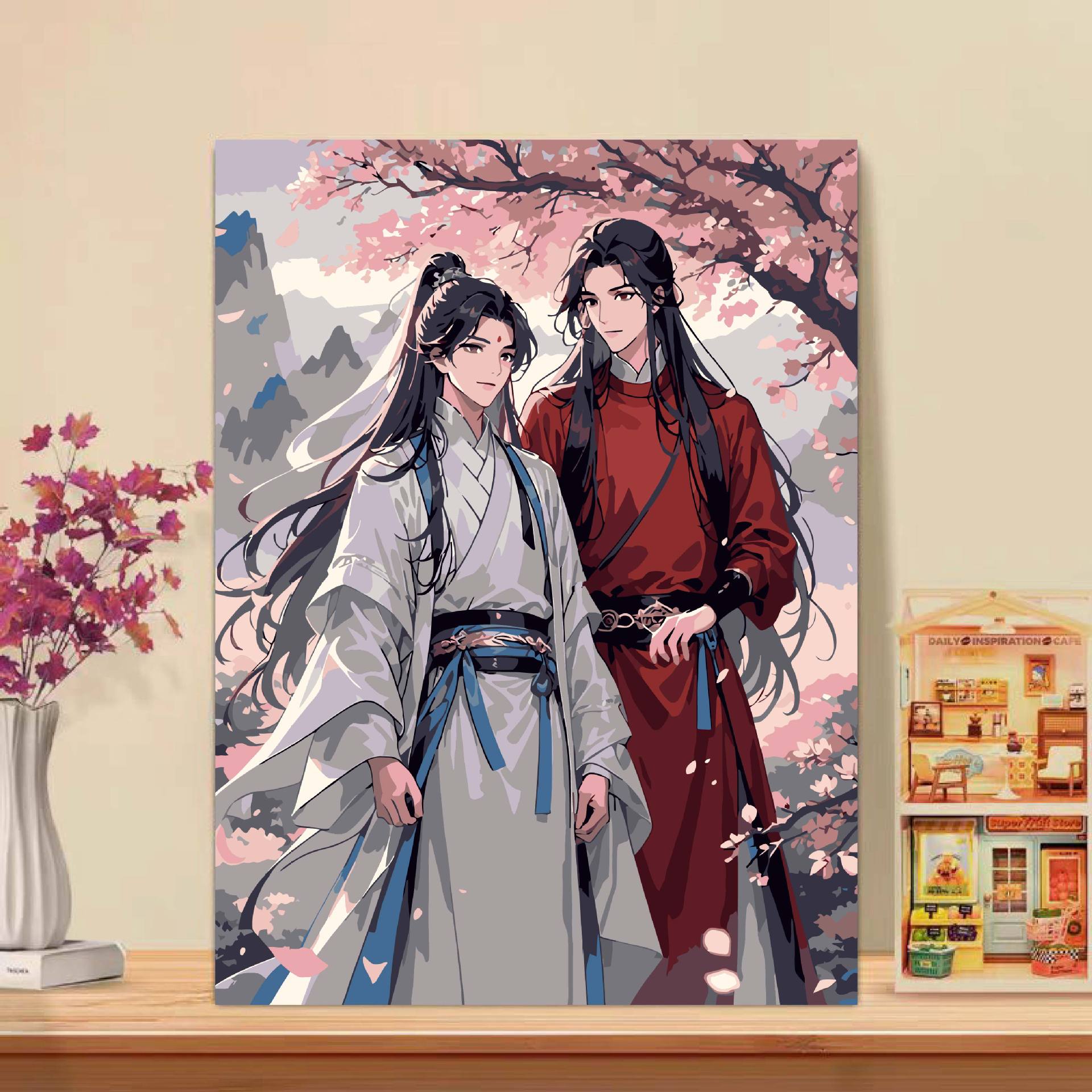 Pintura al óleo digital de alto nivel del gobierno celestial bendijo a Junwu diy aburrido dibujo a mano acrílico pintado a mano pintura colgante de descompresión