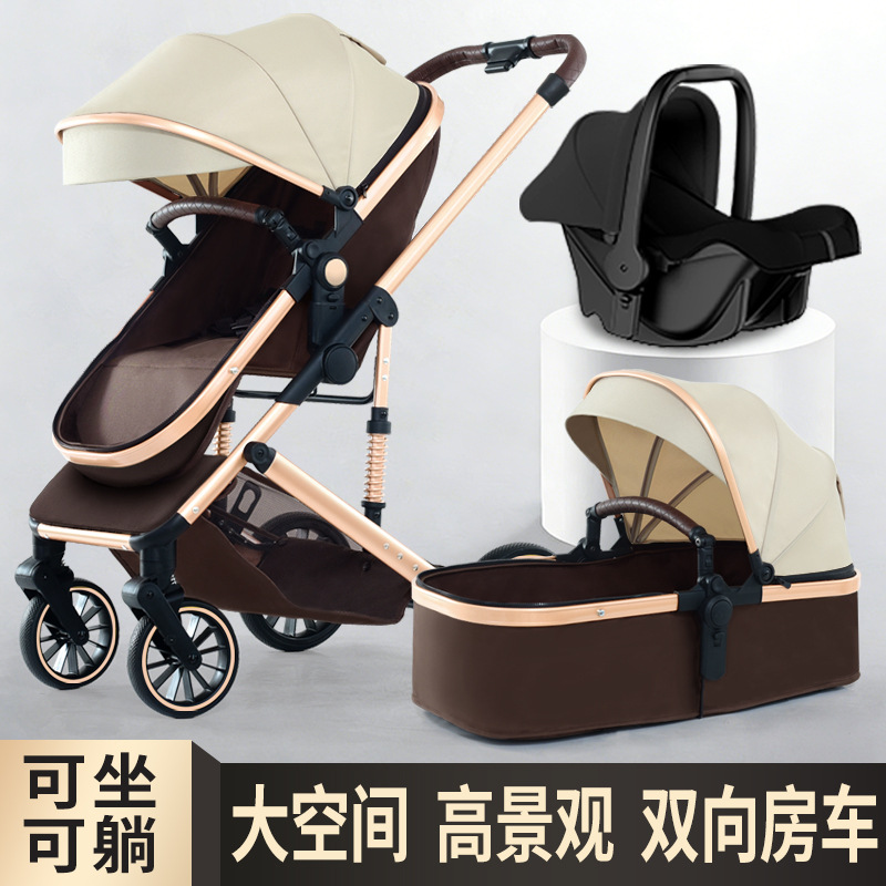 Carrito para bebés se puede sentar y acostar, carro plegable para bebés, carro antichoque de cuatro ruedas, carro BB para caminar, carro ligero para bebés