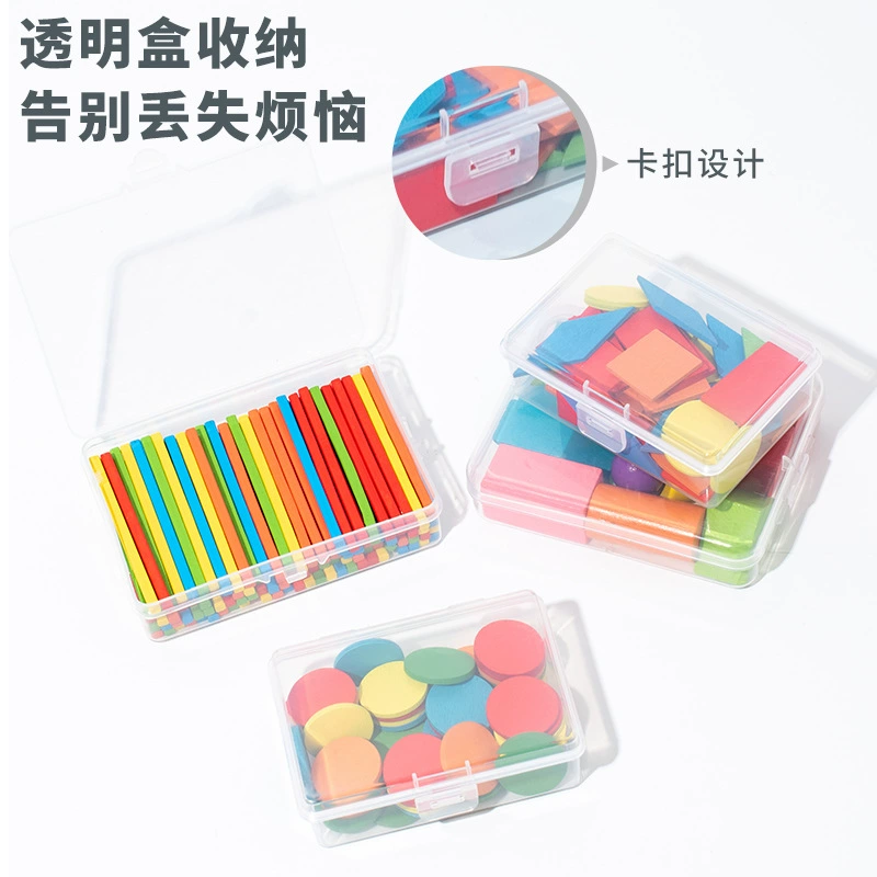 Wooden constructor for students for the first grade for teaching maths, counting sticks