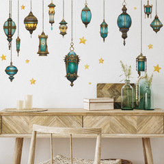 新款FX-C453外貿中東復古藍色掛飾吊燈臥室書房背景裝飾牆貼紙