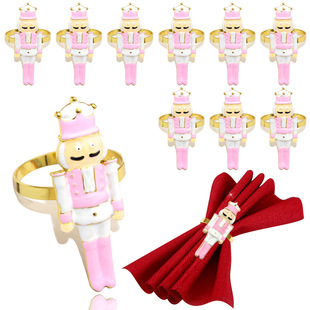 New Christmas meal buckle pink nutcracker soldier napkin ring buckle table decoration buckle manufacturers wholesale