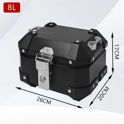 Motorcycle trunk ultra-thick 15L aluminum alloy - 8l-flat-black-luxury-lining
