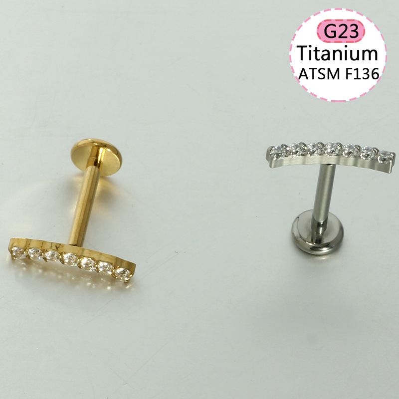 G23 Titanium Alloy Lip Piercing Jewelry Lip Ring Flower Stud Internally Threaded detail image 12