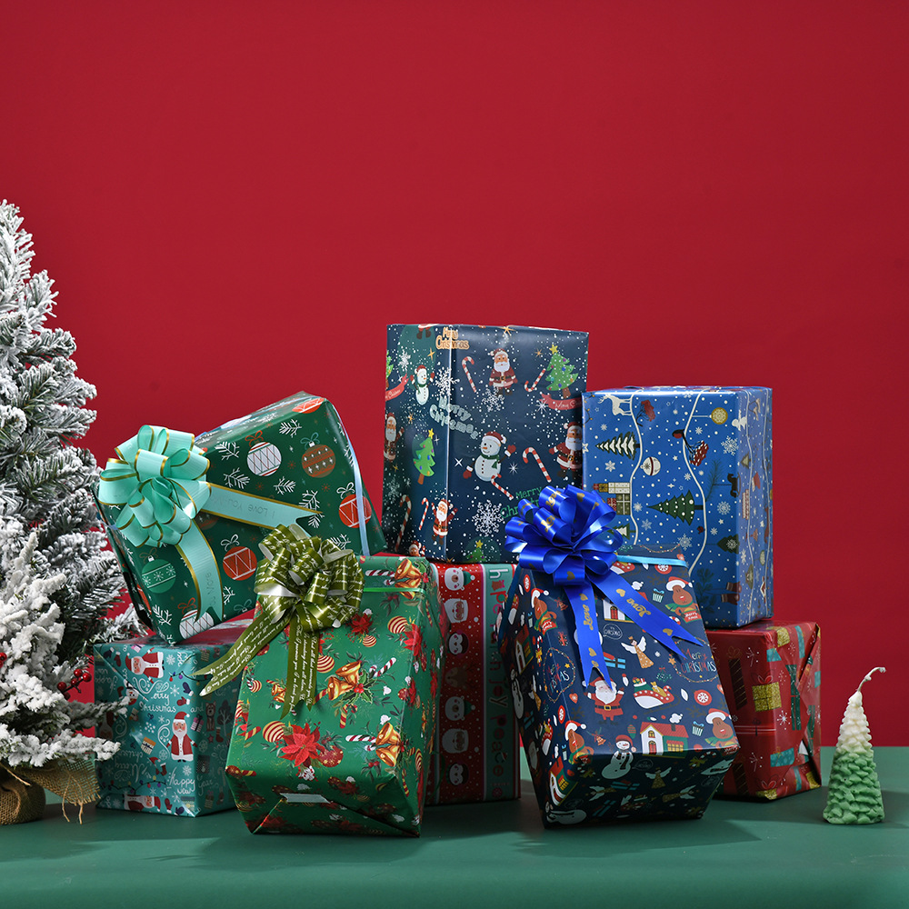 Nuevo papel de embalaje de Navidad al por mayor venta caliente transfronteriza papel de embalaje de regalo de Navidad diseño creativo papel de embalaje de regalo