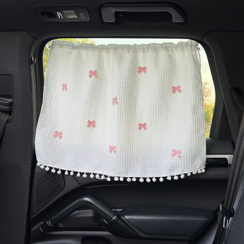 Small Fresh Car Sunshade Waffle Car Sun Protection Heatulation Sunshade Suction Cup Car Curtain