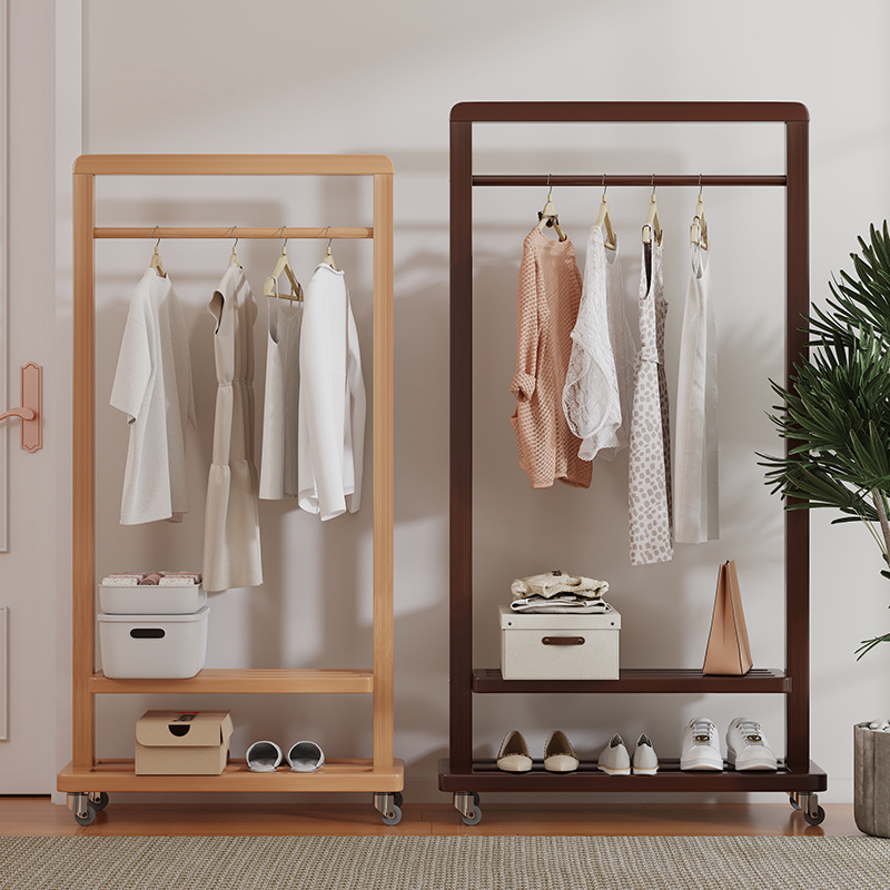 Perchas de piso a techo Dormitorio Perchas de piso Sala de estar para el hogar Muebles de madera maciza Net Net Bed B & B Perchero de hotel