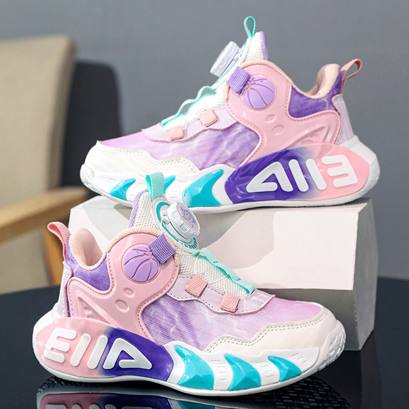 Zapatos de baloncesto blancos para niños verano 2025 nuevos zapatos deportivos para niños pequeños zapatos blancos transpirables para niños estudiantes