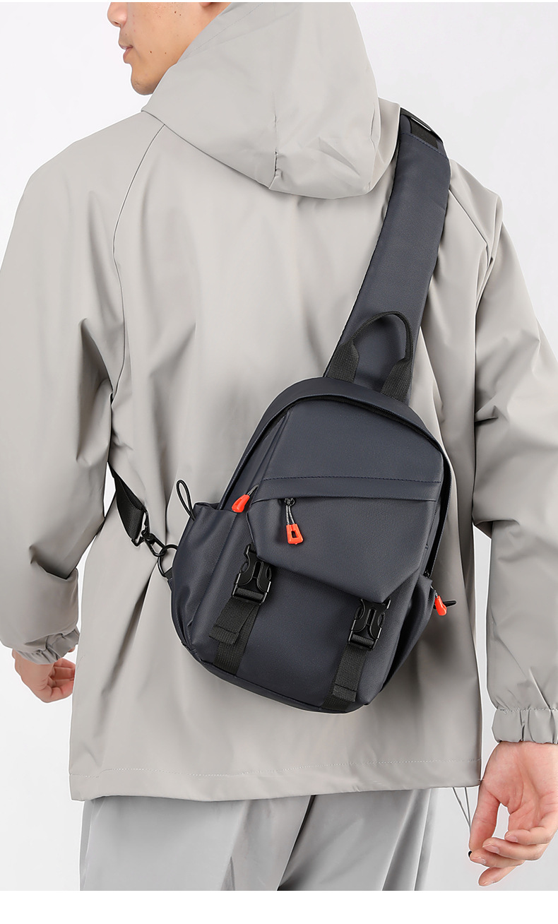 Trendy men's chest bag, crossbody bag, waterproof single-shoulder bag, cycling backpack, outdoor large-capacity men's bag, small bag, chest bag undefined