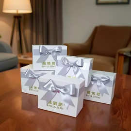 丝带蝴蝶结首饰盒 礼品盒天地盖包装盒 可来图印logo蝴蝶结首饰盒