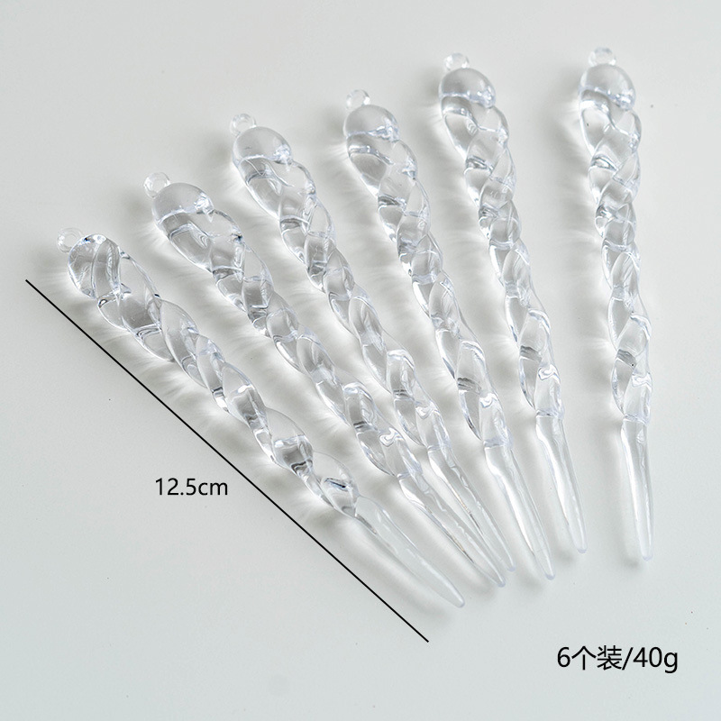 Ins北欧水晶クリスマスツリー装飾ビーズ氷凌水滴雪花ペンダントクリスマス透明雪氷装飾