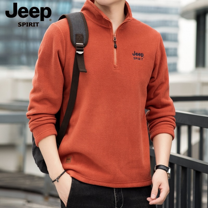 JP2024 Half Zip Pullover Sweatshirt Men's Autumn New Men's Base Casual Fleece Half Open Chest Sweatshirt SS5516