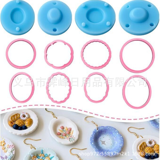 Amazon 3D Plate Clay Molds, DIY Plaster Pendant Clay Molds, Clay Earring Molds