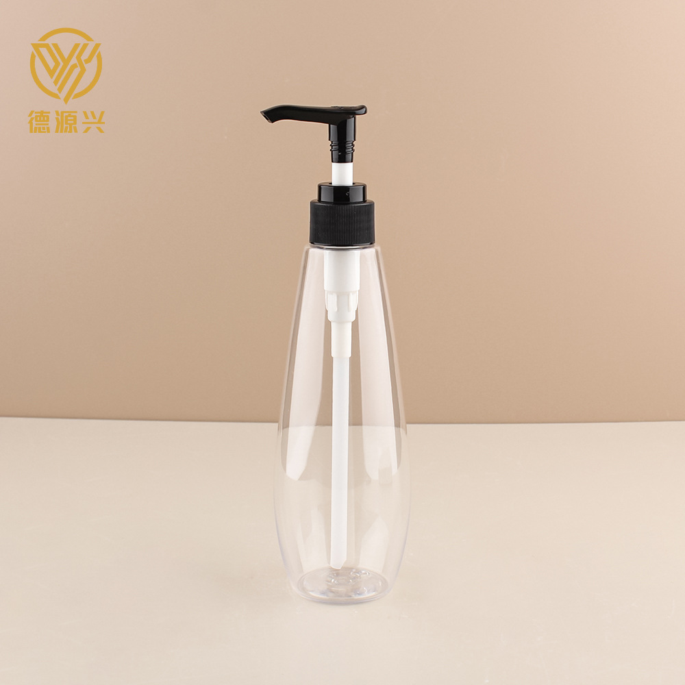 280ml锥形瓶配夹子泵乳液瓶包材洗手液沐浴乳分装瓶按压式鸭嘴瓶