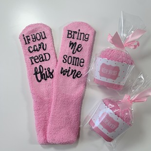 If You Can Read This, Cross-Border Letter Socks, Coral Fleece Socks, Half-Fleece Wine Glass Socks, Thickened and Warm