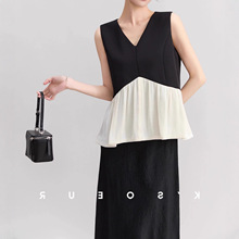 【赫本小天鹅】赫本优雅感 V领+弧形分割减龄裙式小衫+半身裙套装