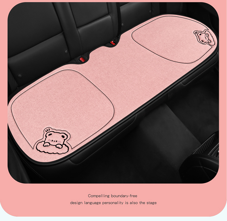 Car Seat Cushion, Suitable for All Seasons, Linen Seat Cushion Three-Piece Set, Rear Single-Piece Cushion, Car Interior Cushion, Wholesale Cross-Border
