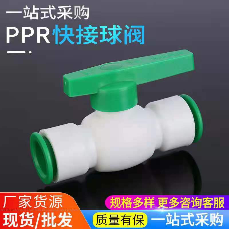 源头厂家供应PPR快接球阀 直插式免热熔快速接头水管快插快接管件|ms