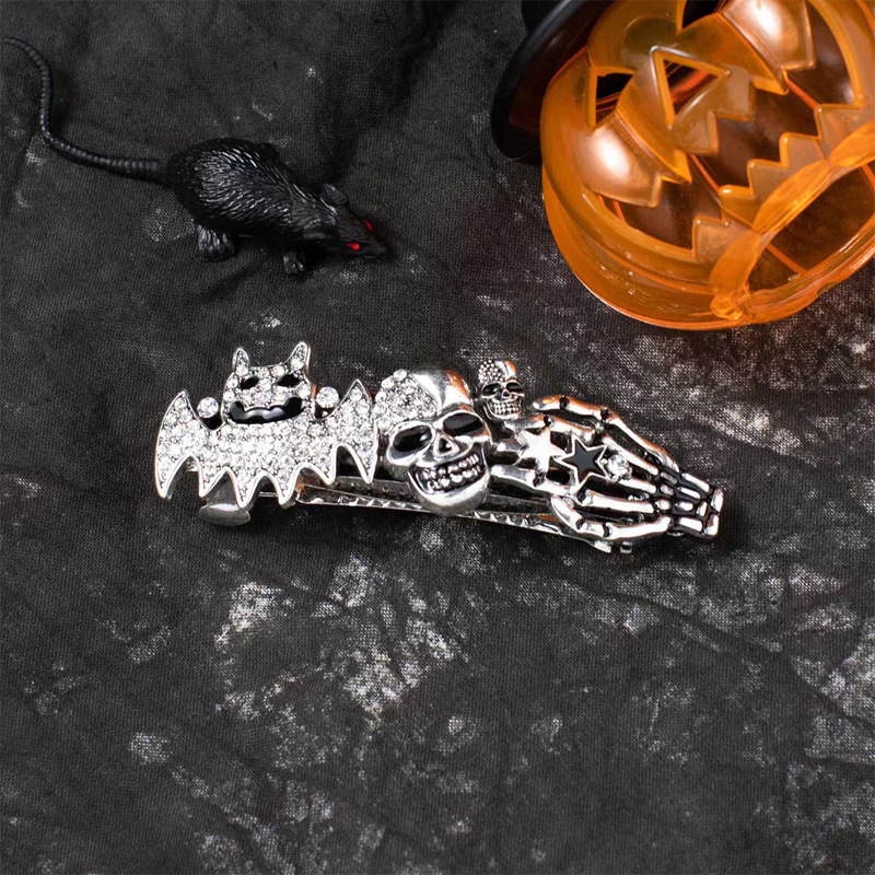 Pumpkin Pattern Women's Gender Inlay Design Exaggerated Style Halloween Exaggerated Women's Pumpkin Alloy Inlay Zircon Hair Clip