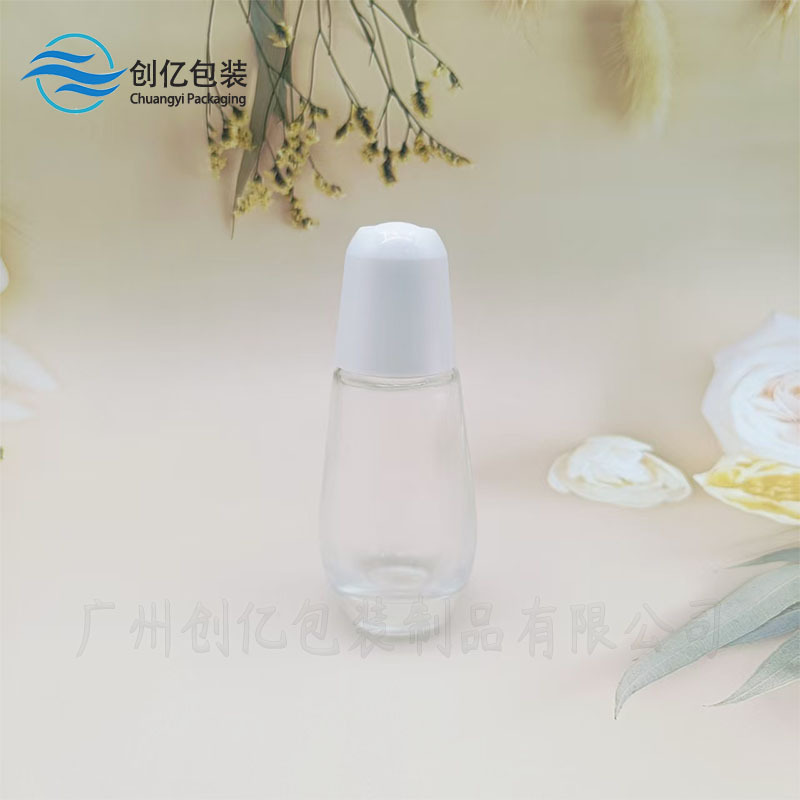 现货批发50ml小灯泡精油瓶 焕彩白色旋转盖 弯头滴管化妆品包材