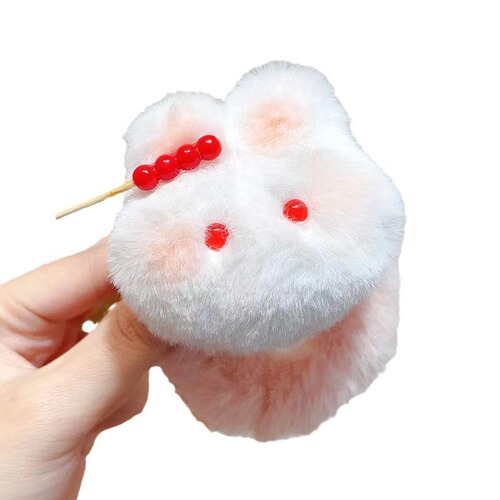 Ginger Candy, Little Rabbit, Fluffy Hairband, Girly Heart, Cute Blush, Rabbit Hair Tie, Autumn/Winter Soft and Cute Ponytail Hair Clip