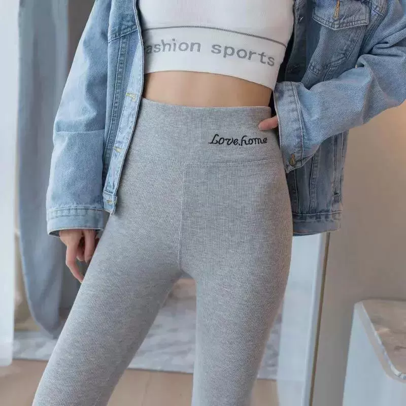 Fleece thin warm velvet leggings, demi-season keep warm trousers