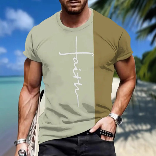 Summer 3D Printed Men's Short Sleeve T-Shirt Loose Casual Crew Neck High-End Casual T