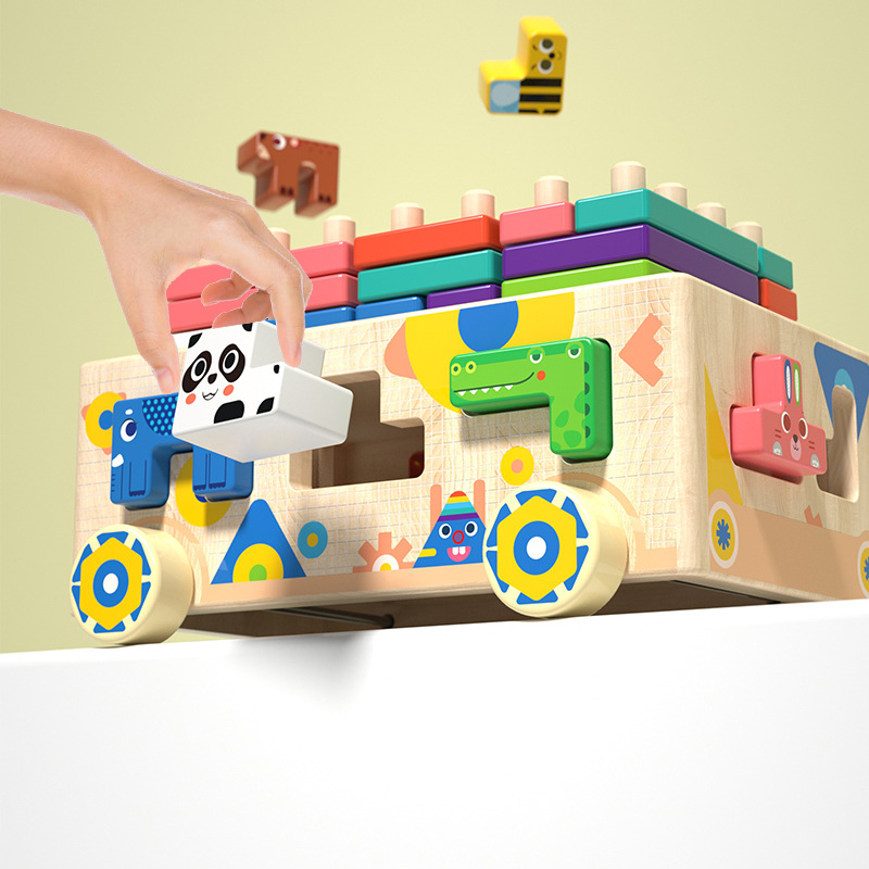 Children's Early Education Educational Multifunctional Animal Geometry Intelligence Car Boys And Girls Shape Matching Toys For Age_voghion.com