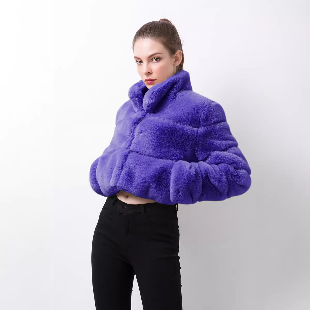 Women's Clothing Fur Women's Jacket Fur Horizontal Stitching Artificial Fur _voghion.com