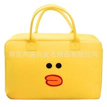 毛毡手提包毛毡包大容量考勤包托特包卡通图案加厚款购物袋手提袋