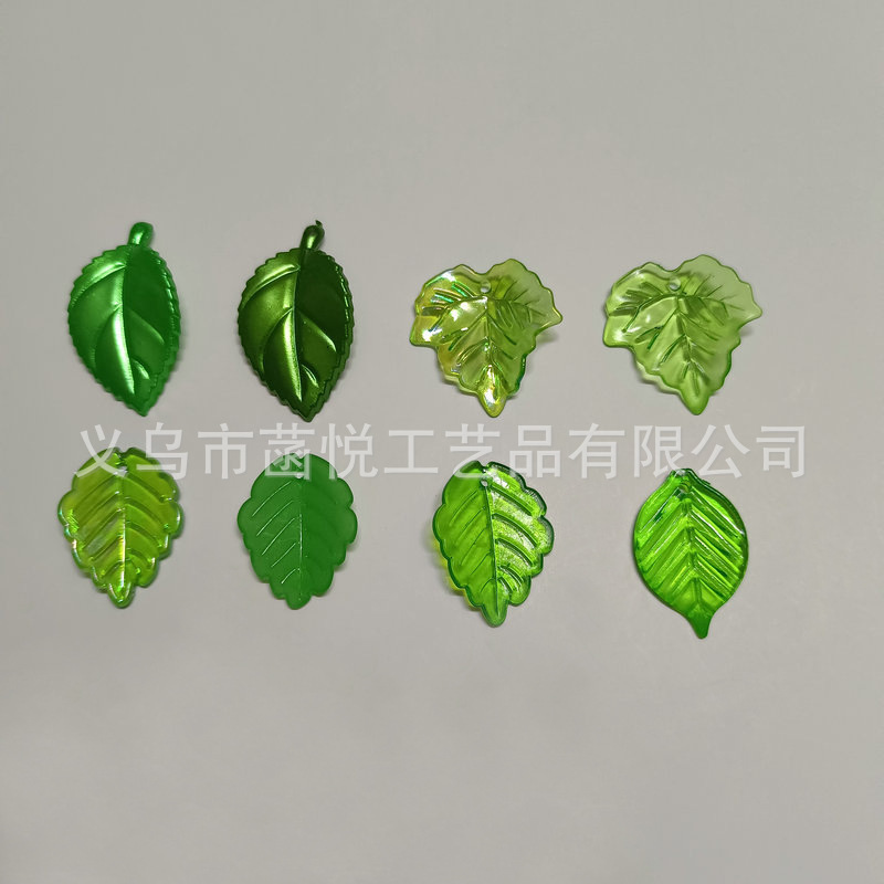 Colorful strawberry leaf mulberry leaf grape fake leaf series factory frosted diy handmade beaded accessories headdress hairpin