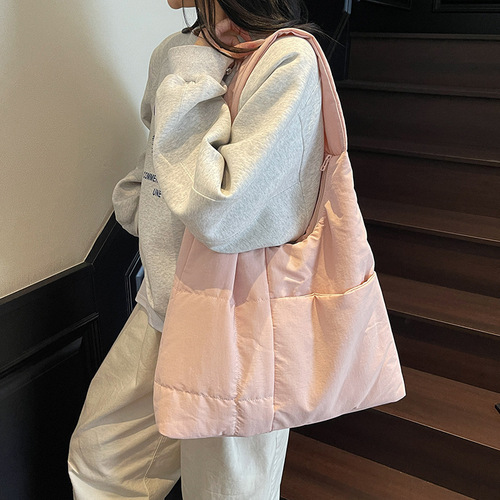 Women's Large Capacity Tote Bag, Commute-Friendly, Versatile Single Shoulder Bag, Student School Crossbody Bag, Soft and Plush Nylon Fabric Bag