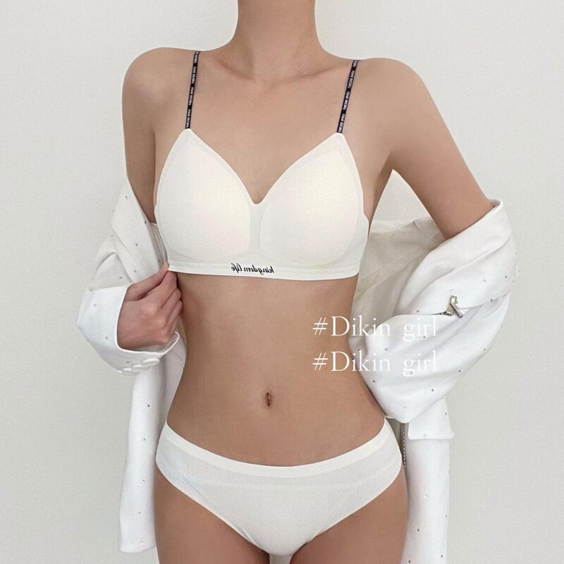 French Style Triangle Cup Traceless Thin No Steel Ring Small Chest Push-up Bra Sexy Underwear Women's Big Chest Small Bra