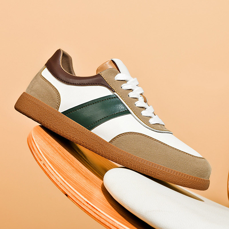 Giày sneaker nam cổ thấp đế bằng thoáng khí kiểu mới — 9157 màu đen, 9157 trắng xanh lá