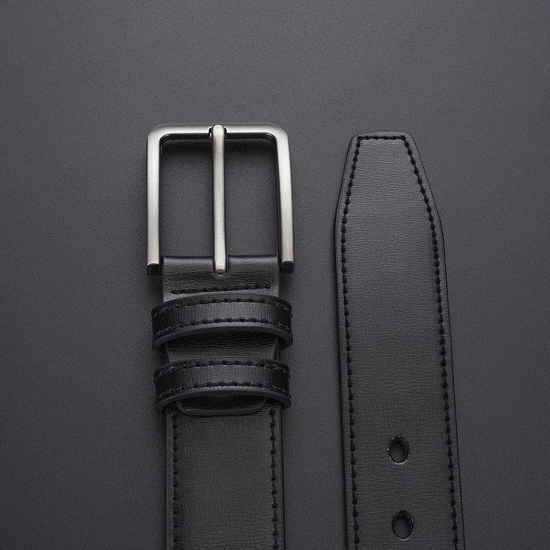 Spot cinturón de cuero simple para hombre aleación de negocios todo-fósforo hebilla casual denim cinturón de mediana edad para jóvenes