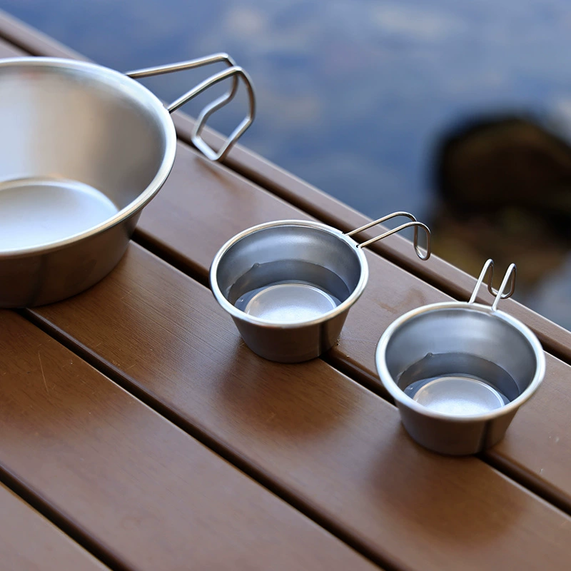 Small shot glass for camping, handheld tableware stainless steel