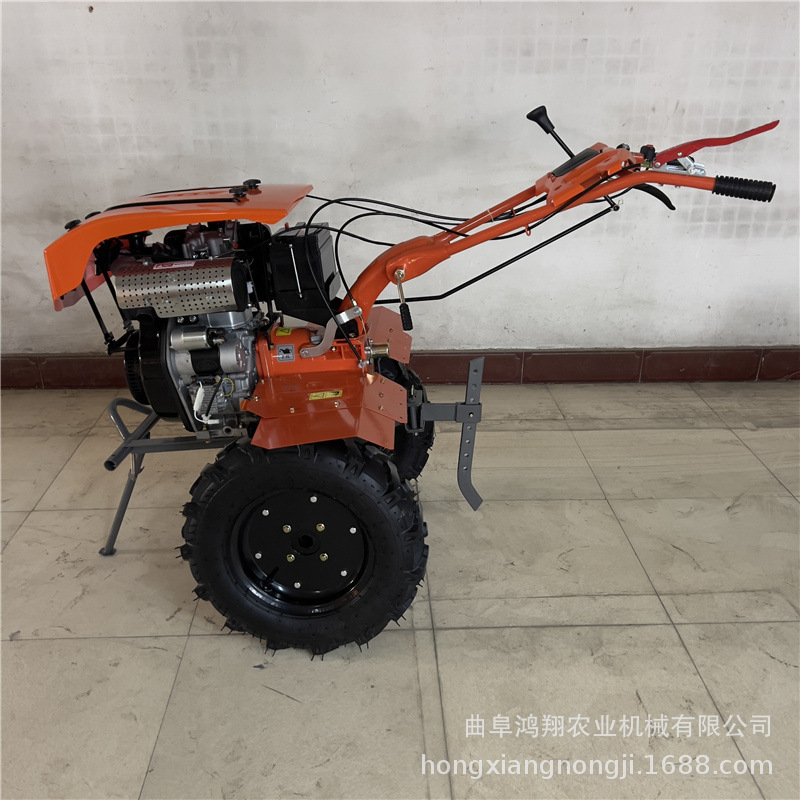 motor eléctrico diesel de gran potencia cultivador de tierra zanjador de dos conducciones gran neumático de agua y sequía campo duro arado profundo arado rotativo image 4