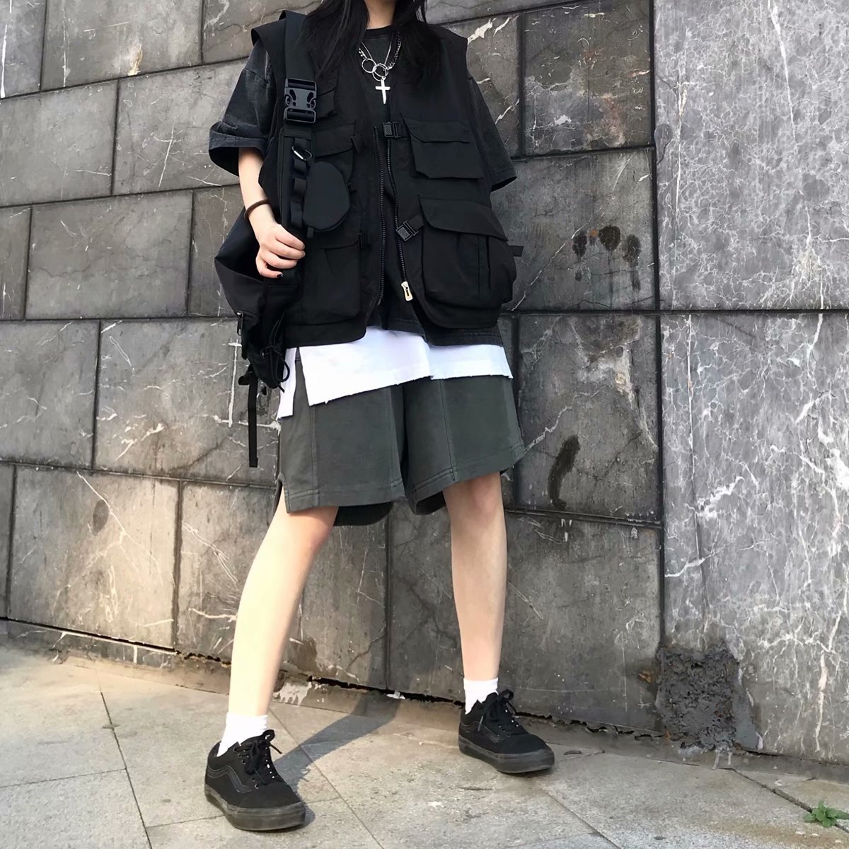 2024 Summer Functional Tactical Vest Women's All-match Trendy Brand Hip-hop High Street Loose Overalls Sleeveless Vest Jacket