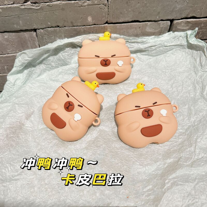 Capybara Cute airpods Pro Apple 1/2/3 Generation Wireless Bluetooth Earphone Case Trendy Cartoon Protective Cover