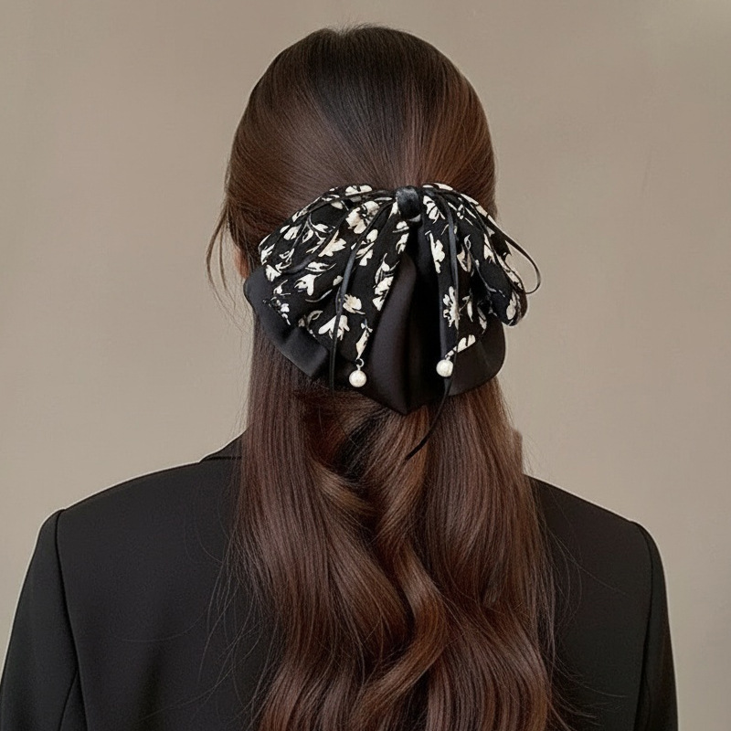 Черный хвостик с бантиком