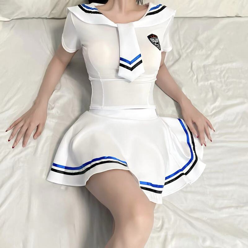 Ruotang Cosplay Sexy Pure Desire Preppy Style Sailor Uniform Maid Policewoman Sexy Jk Split Loli Suit