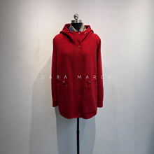 节日限定~小禾柜8K＋50山羊绒羊毛双面中长款大衣红派克外套女冬