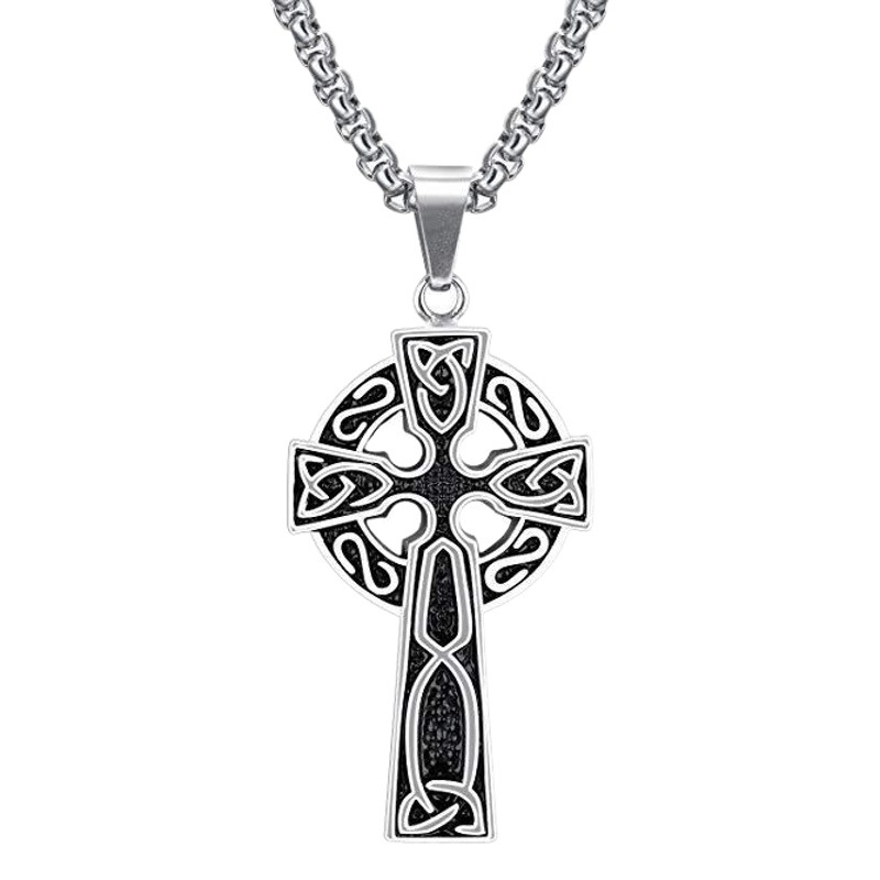2021 nuevo AliExpress Celtic Cruz collar de los hombres de la personalidad de titanio colgante de acero retro dominante colgante joyería