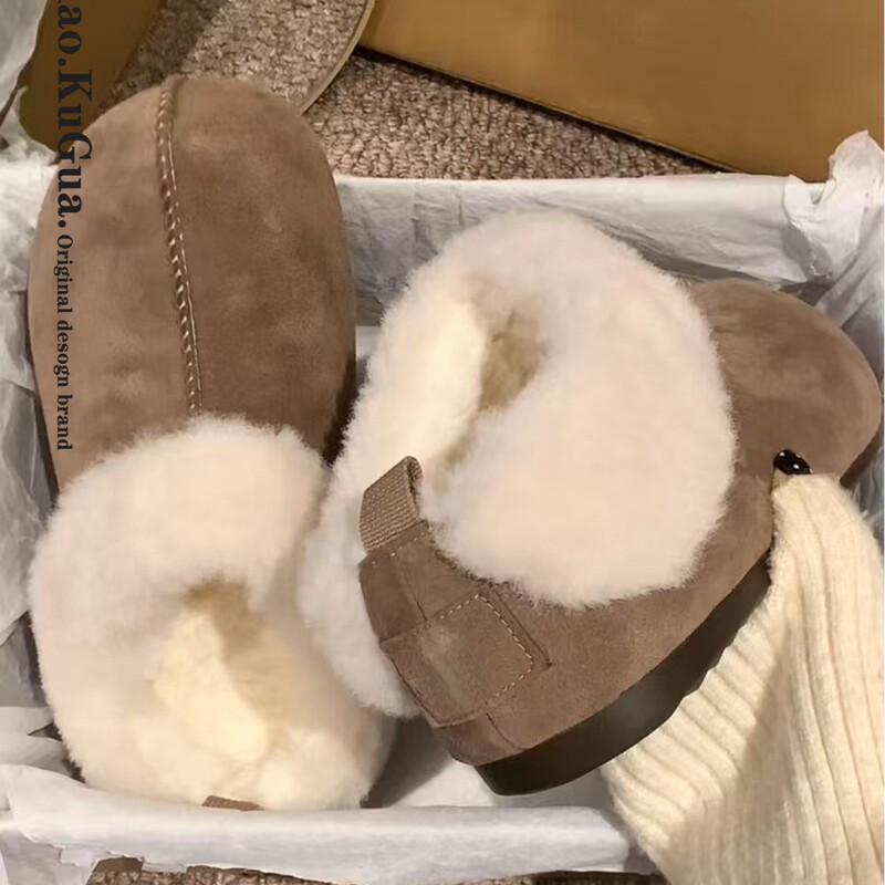 Baotou Furry Slippers for Women, 2025 New Winter Style, Height-Increasing, Fleece-Lined Snow Boots, Warm Cotton Shoes Baotou Furry Slippers for Women, 2025 New Winter Style, Height-Increasing, Fleece-Lined Snow Boots, Warm Cotton Shoes