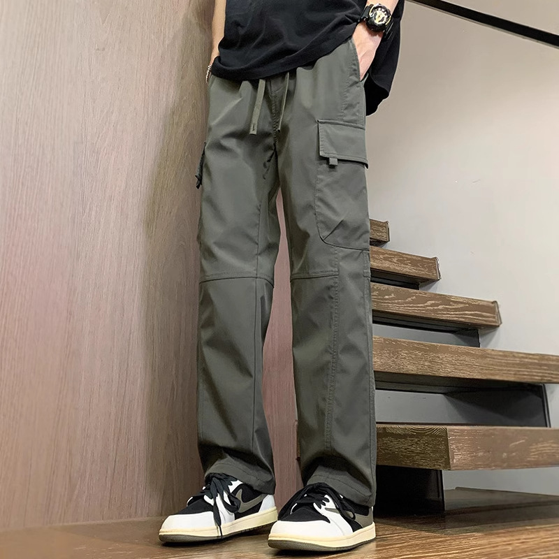 工装ズボン男春秋2025新型ゆるいストレートパンツ防水戸外突撃ズボン男性カジュアルパンツ|undefined