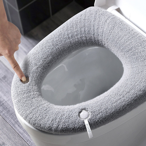 Thickened toilet seat toilet seat cover winter household cushion sticker autumn and winter style universal plush toilet seat for all seasons