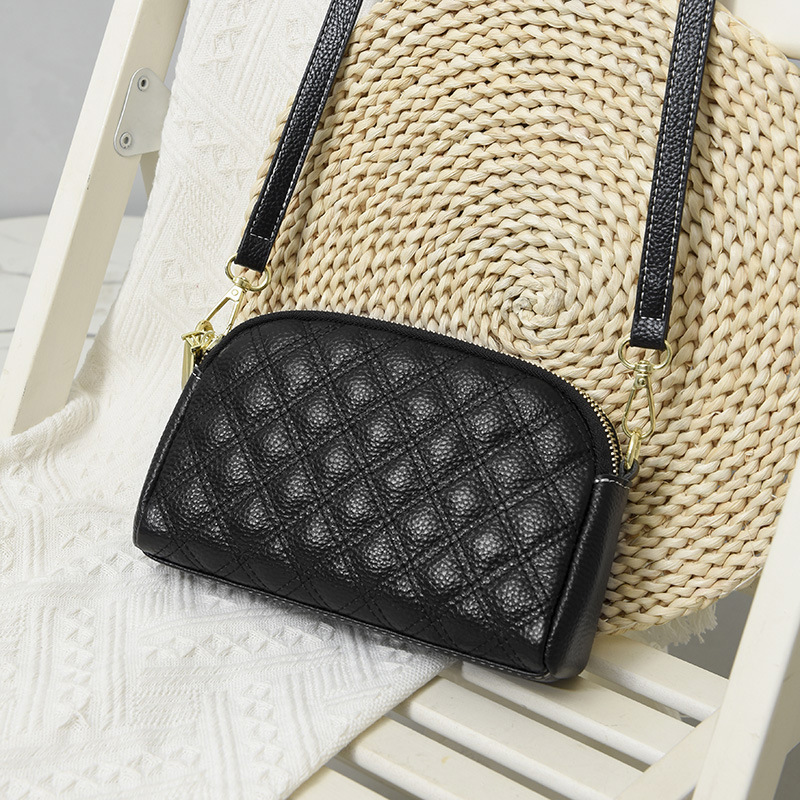 2023 Verano nueva moda crossbody de piel de vaca del todo fósforo Bolso pequeño Bolso transfronterizo del teléfono móvil del cuero genuino bolso de hombro del rombo de las mujeres