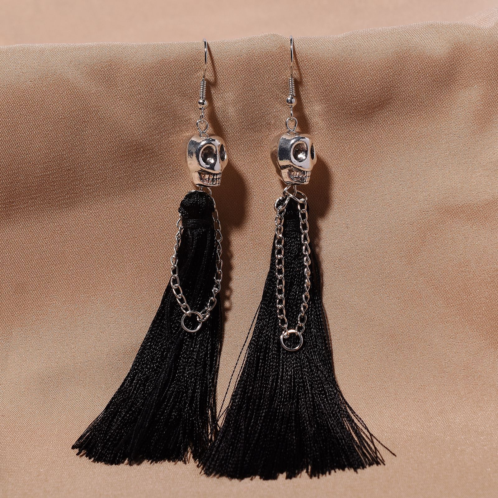 25g Weight Iron Ear Needle Material Drop Earrings Classification 1 Pair Quantity Holiday, Festival Occasion Zinc alloy Material Halloween Festival Solid Color Pattern Women's Gender Plating Design Punk Style 1 Pair Halloween Punk Solid Color Plating Zinc Alloy Drop Earrings 13