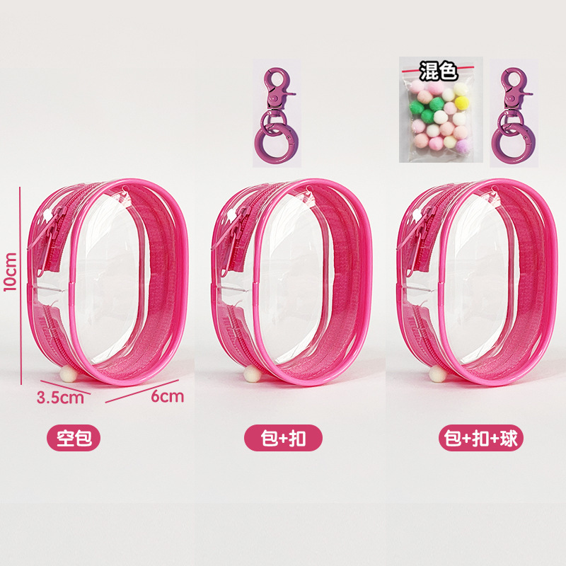 Double zipper round bag - barbie pink (zipper closure)