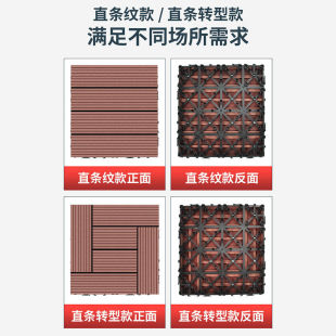 Plastic Wood Flooring Outdoor Wood Plastic Balcony Bathroom Courtyard Garden Terrace Outdoor Anti-Corrosion Sun Protection DIY Splicing Floor Tiles